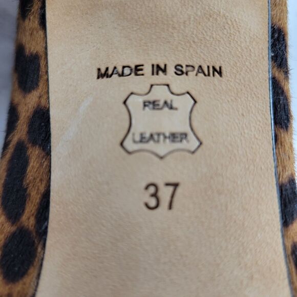 LK Bennett Pumps Women 6 37 Pointed Toe Animal Print Calf Hair Mid Heel Designer - Picture 8 of 9